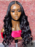 Jet Black Pre made wig 20/22”