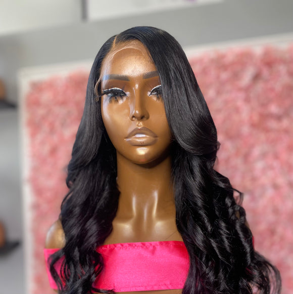 Jet Black Pre made wig 20/22”